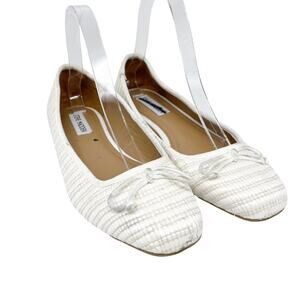 Steve Madden Women's Seemly Wove Ballet Flat Shoes White Size 7.5M